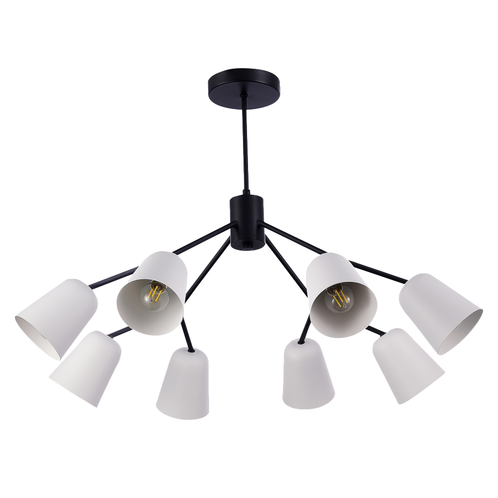 SLE155942-08 Светильник потолочный Черный/Белый E14 8*40W MARIO