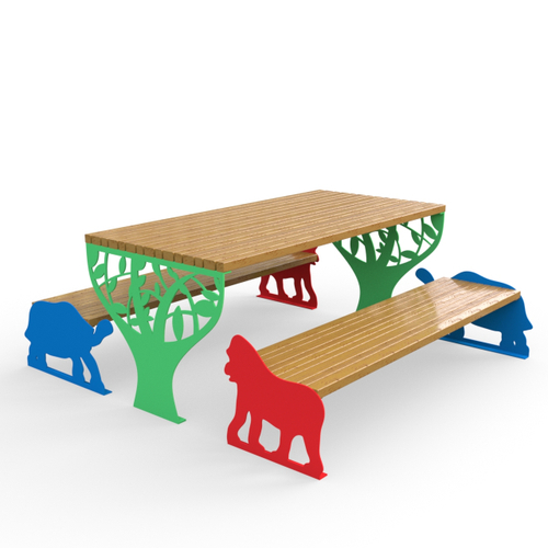 Стол с лавками Зоо