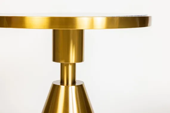 Журнальный столик Shine Ø50х55 см, золото, черный мрамор