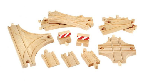 BRIO Ж/д рельсы, стрелки, разъезды, крестовина, съезды и тупики, 11 деталей