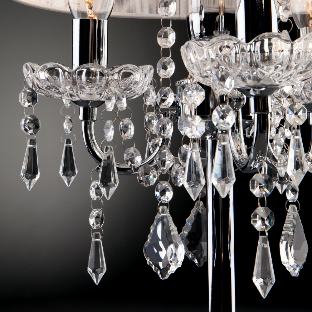 Настольная лампа 2045/3T хром/белый