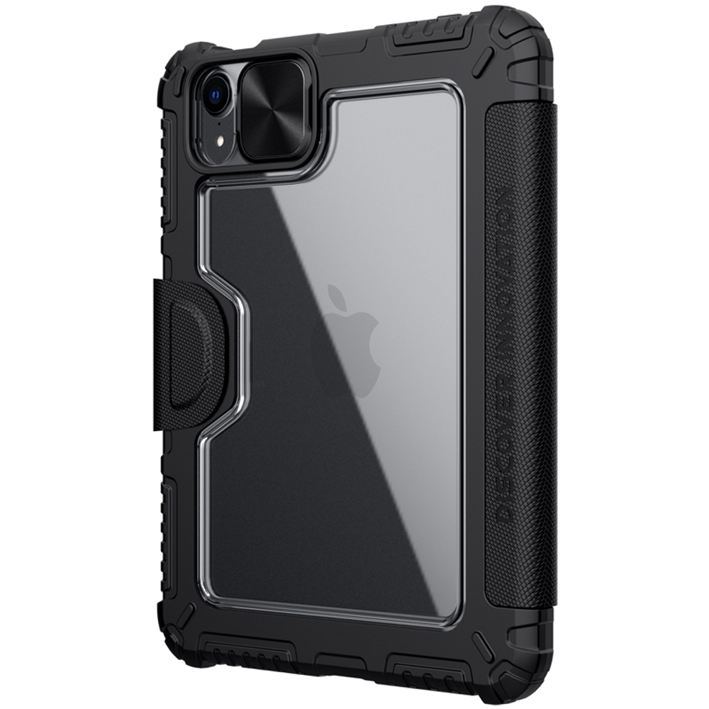 Чехол книжка от Nillkin для планшета iPad Mini 6 с 2021 года и iPad Mini 7 с 2024 года, серия Bumper Pro, с защитной шторкой для камеры