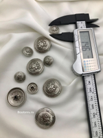 Шляпка под установочные кнопки серебро герб