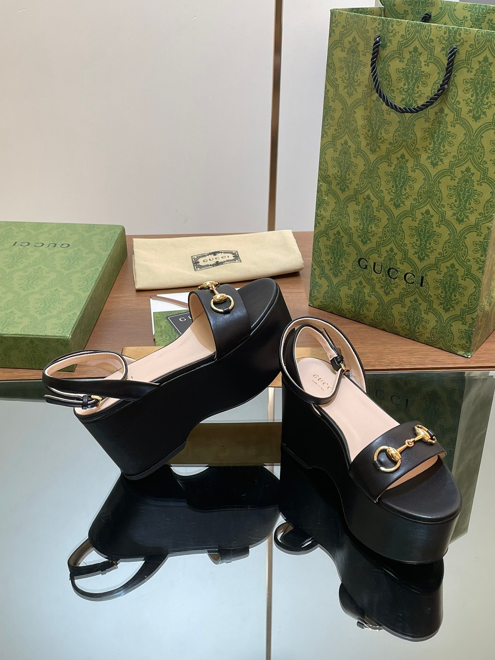 Gucci Horsebit Flatform Sandal