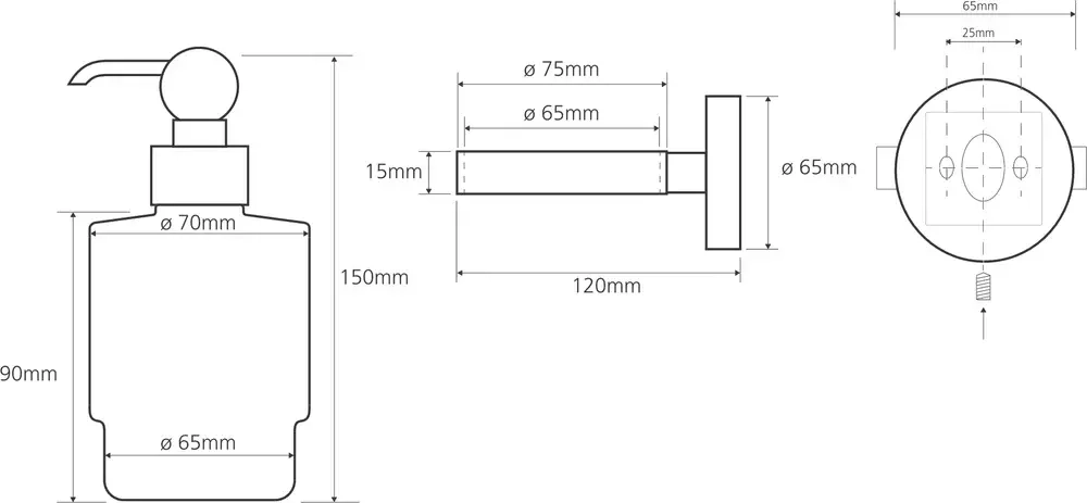 Настенный дозатор для жидкого мыла (стекло) вариант MINI retro - бронза 144109107