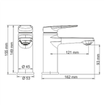 Смеситель WasserKraft Glan для раковины Глянец Черный 16,2x5,3x15,5 см