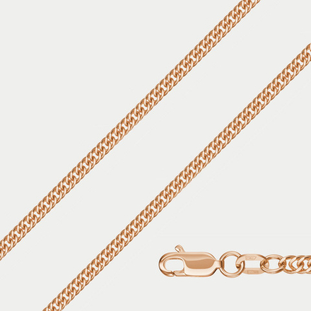 Цепь универсальная из розового золота 585 плетения "Гурмета" пустотелая пробы без вставки (арт. НЦ 12-023ПГ 0.60)