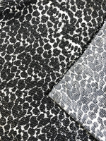 Трикотаж принт леопард, молочн/черный, паетка прозрачн VT#17
