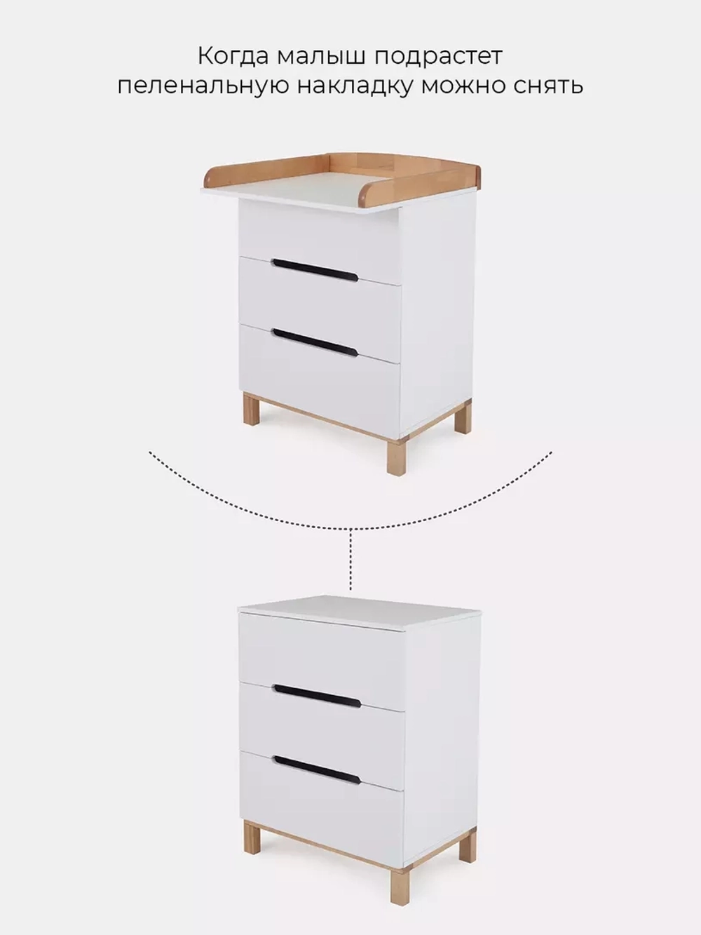 Комод пеленальный Rant Indy Mini 600/3 Cloud White