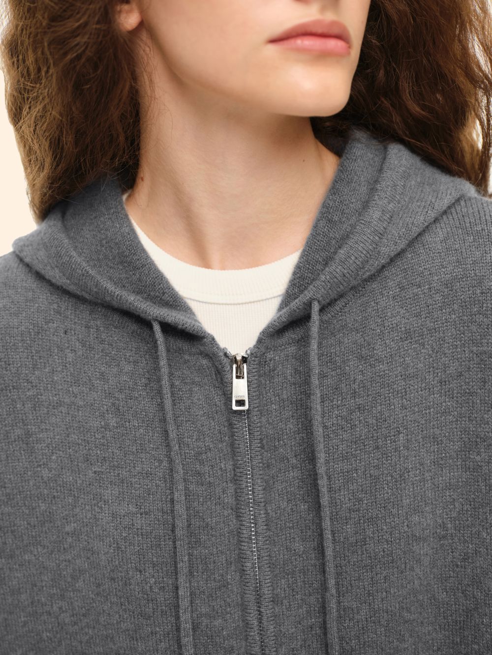 Худи из кашемира ((Ничего лишнего)), серый