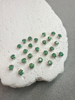 Шатоны 4 мм, Хризолит опал в серебре, 25 шт