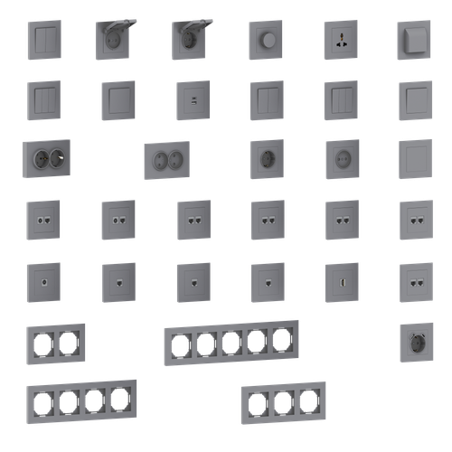 Рамка 1-я, матовый серый, серия A07