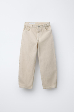 ZARA ДЖИНСЫ RELAXED BAGGY, ЭКРЮ