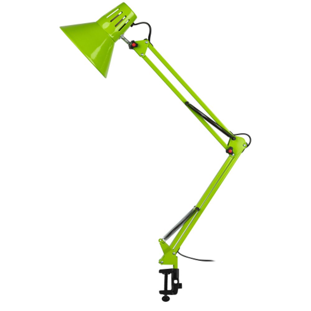 Настольный светильник ЭРА N-121-E27-40W-GR Е27 на струбцине зеленый | Настольные светильники под лампу