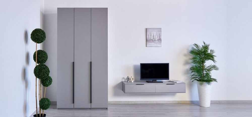 Шкаф BOSS STANDART 120 - 3Д Шиншилла серая