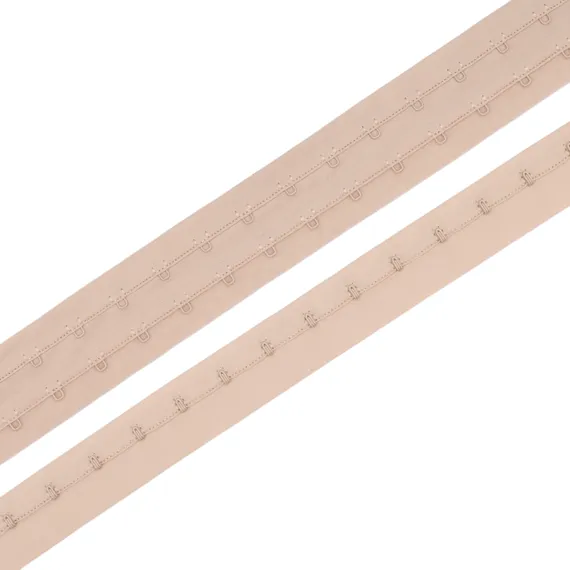 Крючки на ленте двухрядные серебристый пион