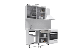 Кухня Осло, 1,2м Карбон Фарфор