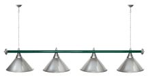 Лампа STARTBILLIARDS 4 пл. (плафоны зеленые,штанга золотая,фурнитура золото)