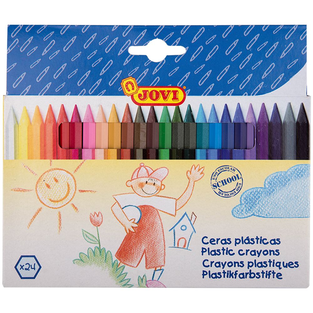 Карандаши (мелки) пластиковые JOVI 24цв., шестигранные, картон, европодвес