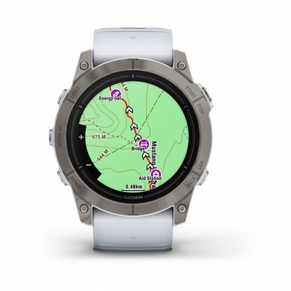 Garmin EPIX PRO Gen 2 Sapphire 51 мм — белый титановый DLC, белый ремешок