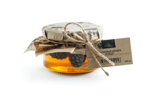 Сосновая шишка в Меду / 130 гр / стеклобанка / Сладкий аромат