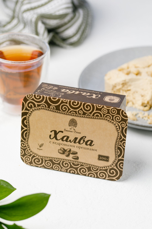 Халва кедровая без шоколада / контейнер / 200 г / ТМ Сибирский кедр