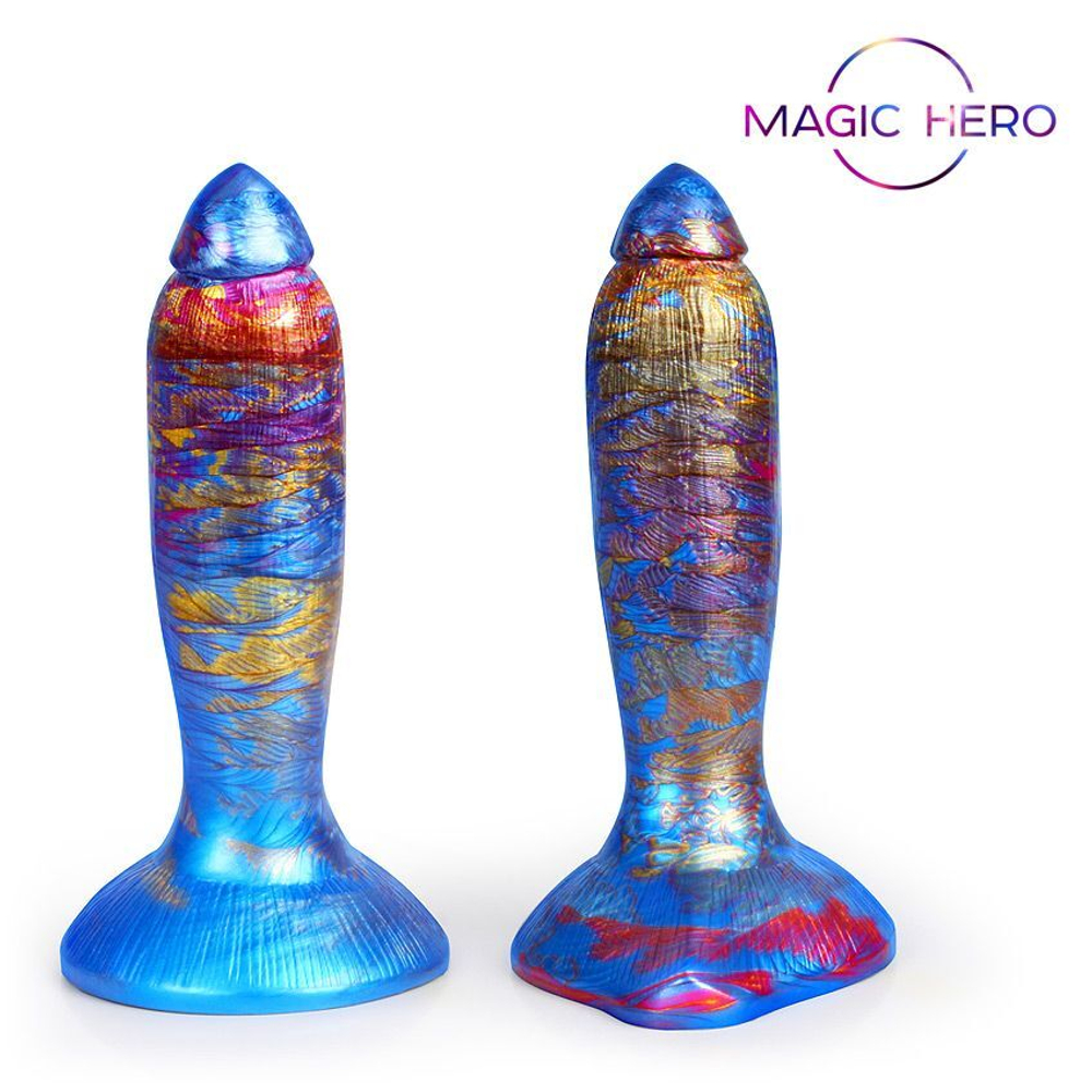 Фантазийный фаллоимитатор с узким кончиком - 21 см. (Цвет: разноцветный)