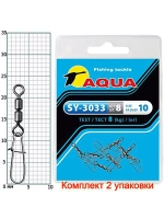 Карабин с вертлюгом для рыбалки SY-3033 №06 2 упк. по 8 шт.