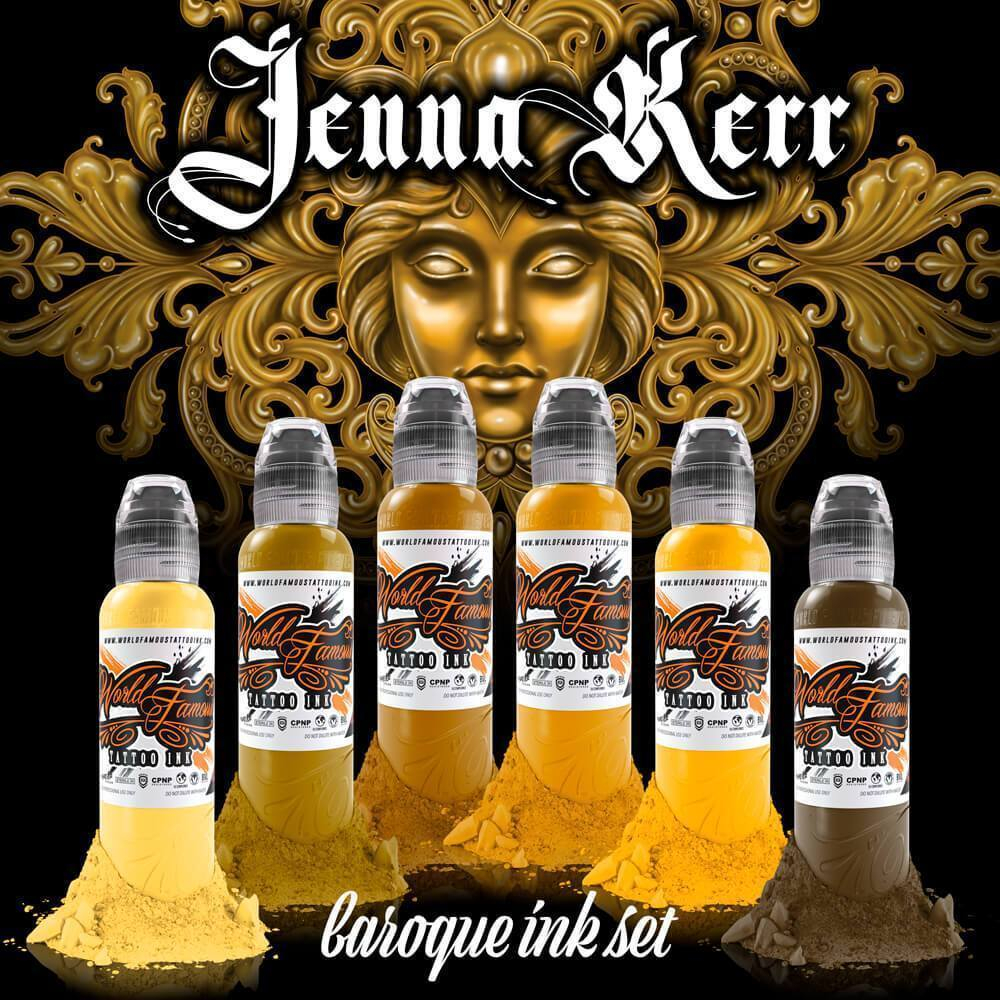 6 Color Baroque Jenna Kerr's Set World Famous Tattoo Ink