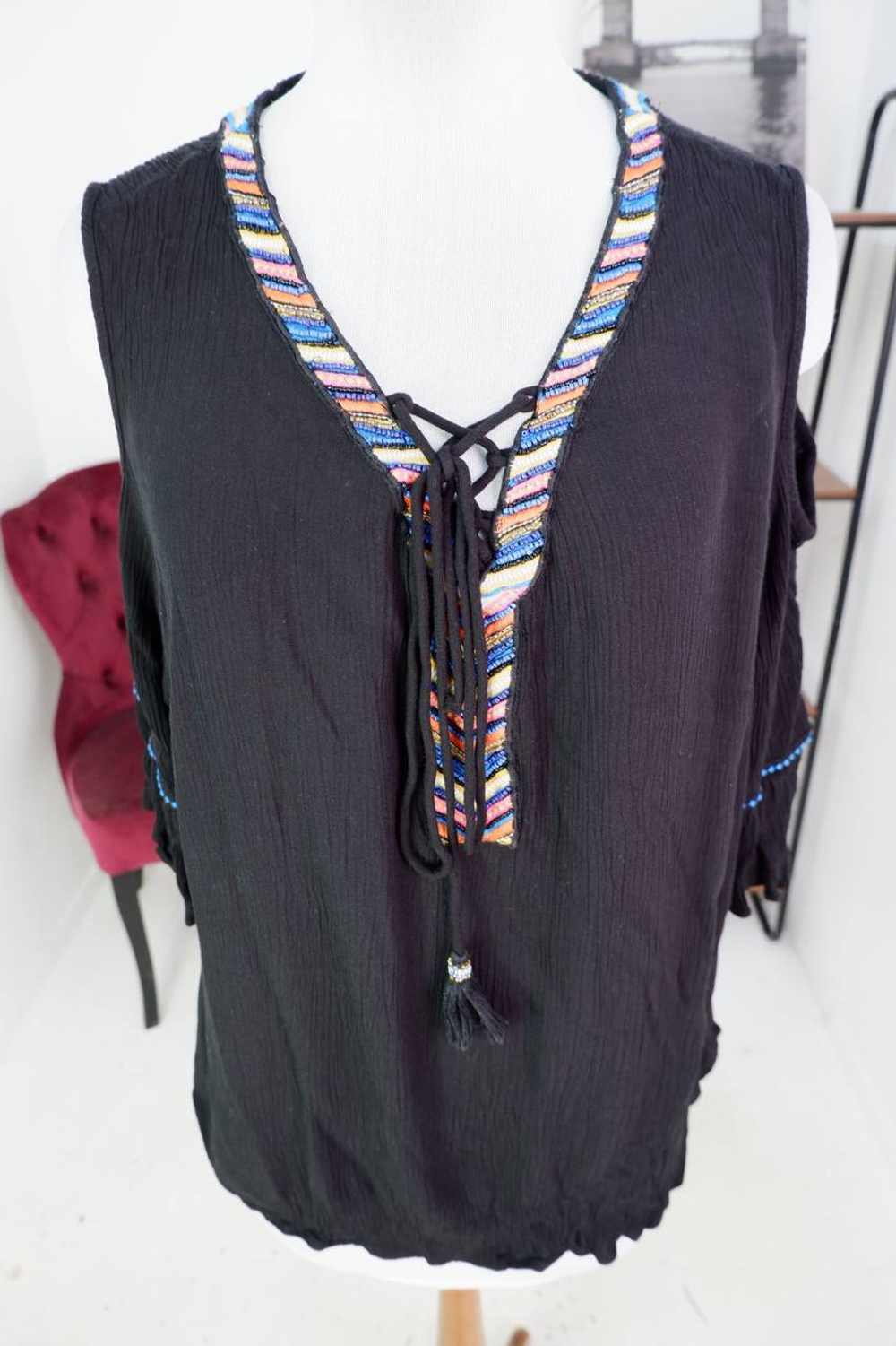 Блузка свободного кроя, визуально на 48 размер