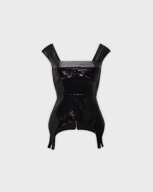 Корсаж с фигурным низом из пайеток