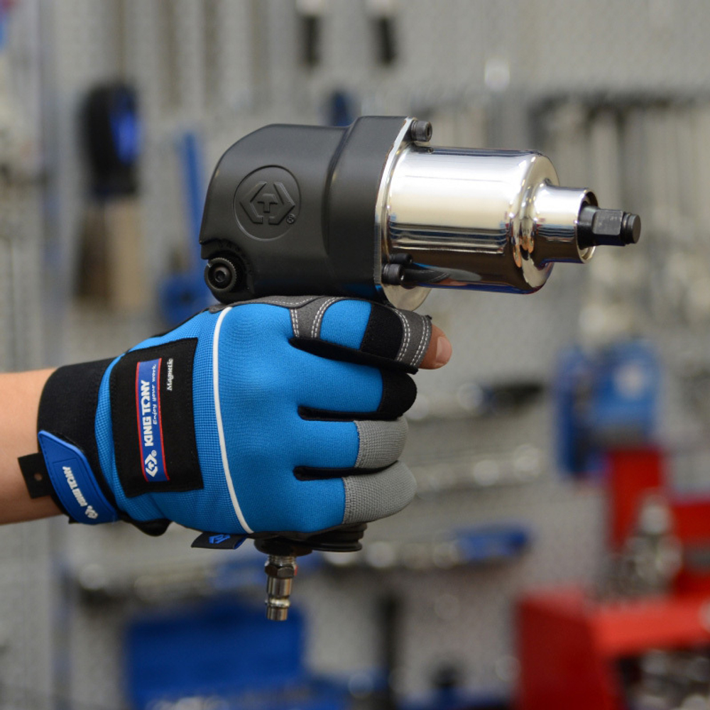 Гайковерт пневматический ударный 1/2&quot;, 678 Нм KING TONY P33411-040E, в комплекте перчатки антивибрационные