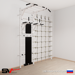 Шведская стенка Sv Sport усиленная 6240 (Турник рукоход/Брусья/Скамья/Канатный лаз)