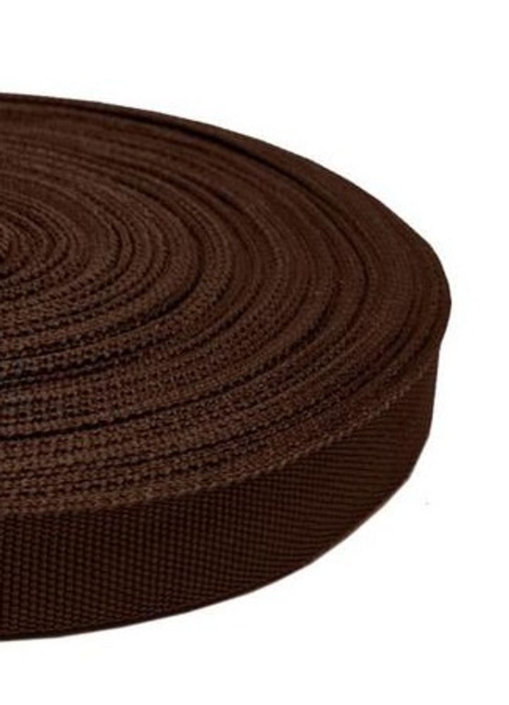 Лента окантовочная (стропа) 7,5 гр/м, ш. 22 мм, коричневый