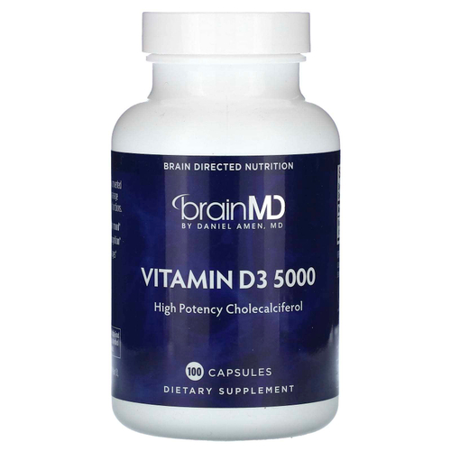 BrainMD, Витамин D3 5000, 125 мкг (5000 МЕ), 100 капсул