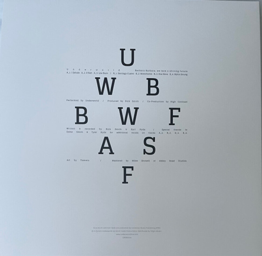 Underworld / Barbara Barbara We Face A Shining Future (Limited Edition)(LP)