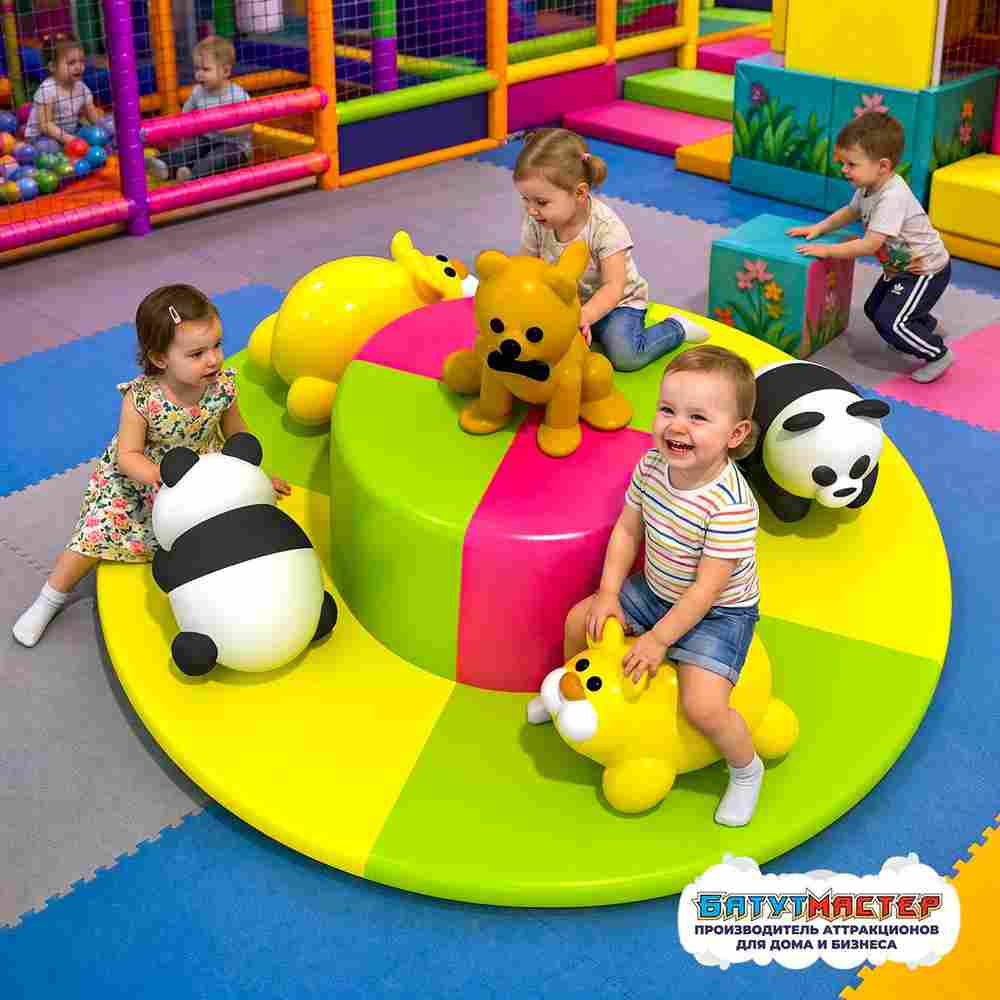 Электрическая карусель детская 4KIDS "ЖИВОТНЫЕ"