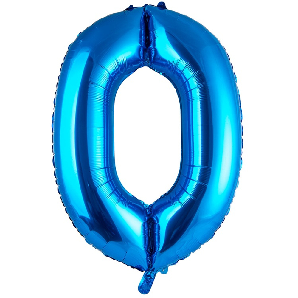 Шар фольгированный Цифра 0 101 см (Синий)