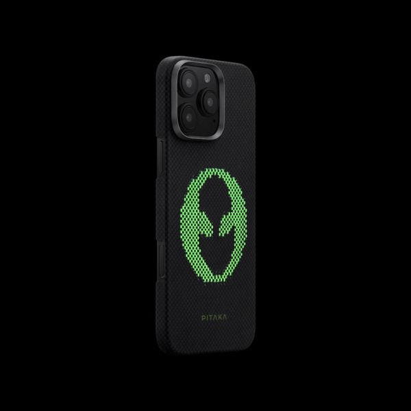 Чехол Pitaka Tactile Woven (Lumintex Edition) для iPhone 16 Pro, Пришелец | Alien
