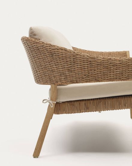 Pola Комплект из 2-местного дивана и 2 кресел из массива эвкалипта и искусственного ротанга La Forma Испания 