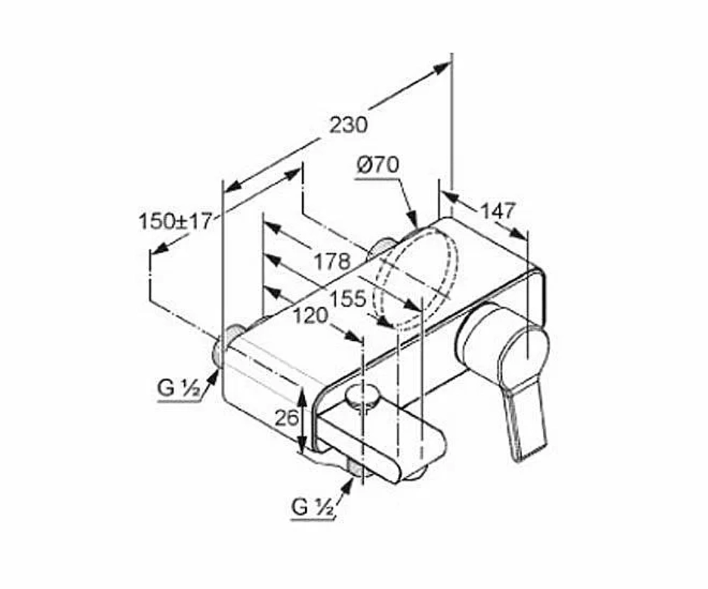 Смеситель для ванны Kludi O-cean 387700575