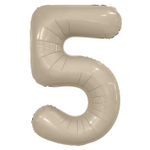 Шар фольгированный Цифра 5 101 см (Бежевый)