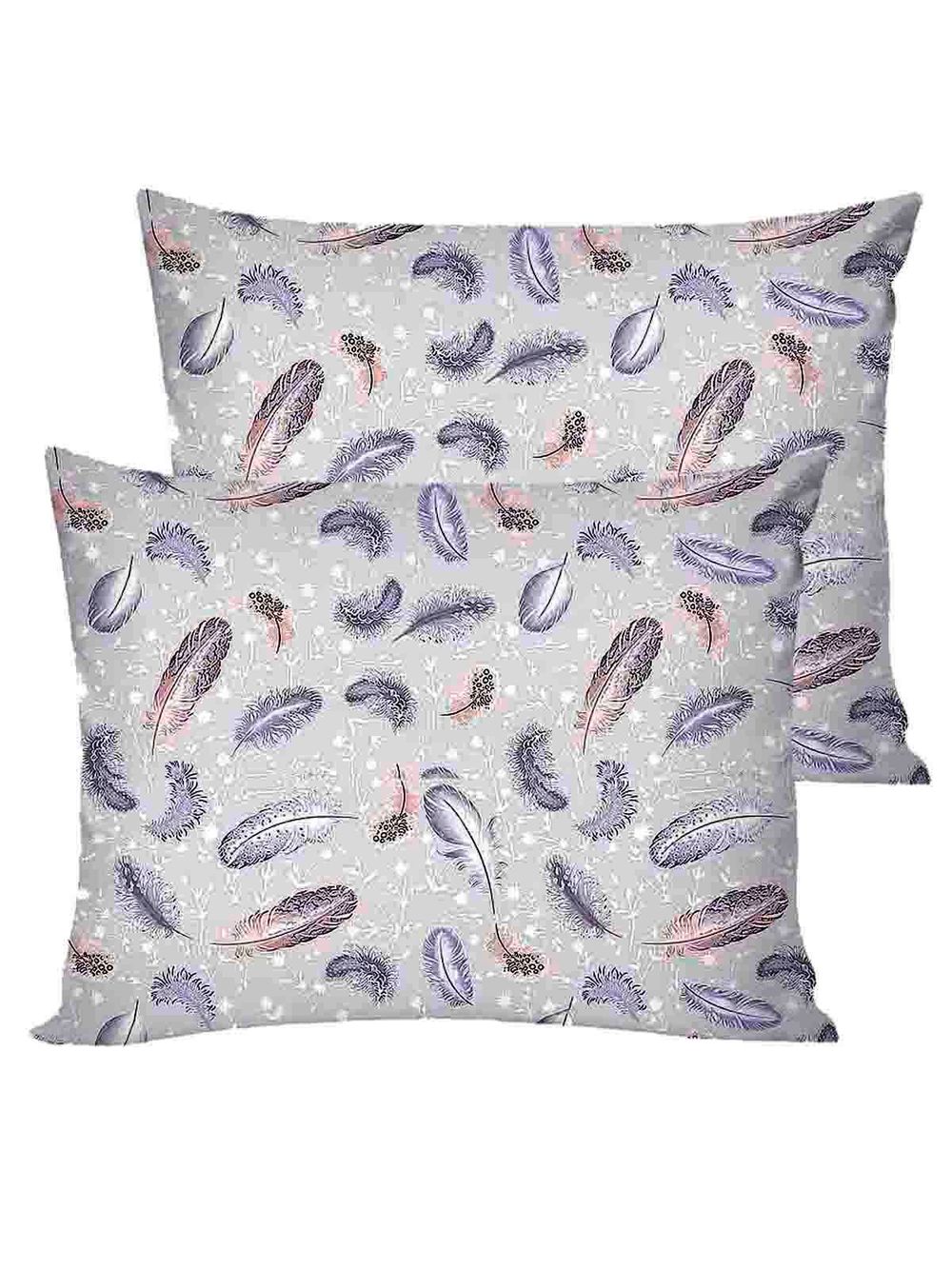 Постельное белье перкаль Сказка "Перо микс" семейное  Наволочка 50х70 см 2 шт Простынь на резинке 160x200 см Пододеяльник 145x215 см 2шт