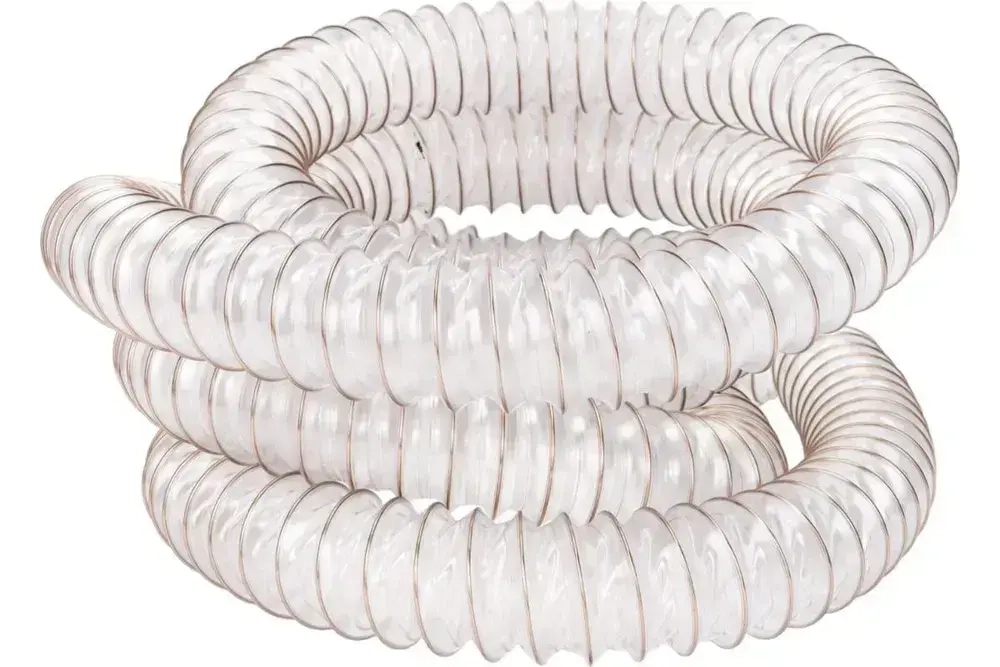 Texonic PVC 100мм 5м. Воздуховод ПВХ, армированный омедненной стальной спиралью для аспирации и стружкоотсоса