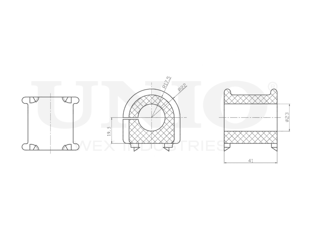 Втулка переднего стабилизатора UNIO RMP-10187