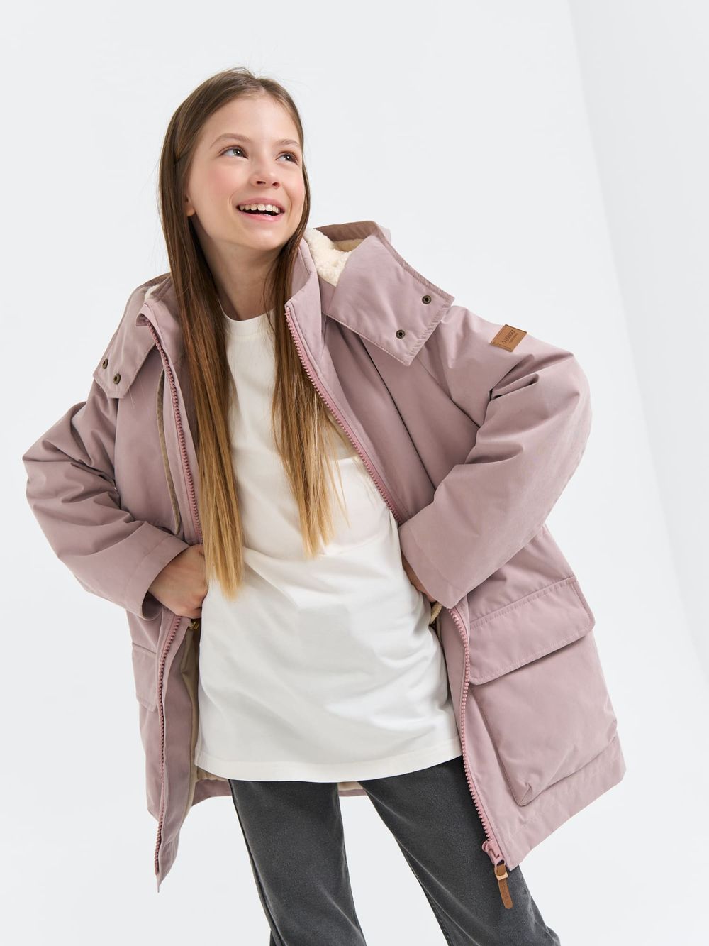 Парка демисезонная на меху "Пудра" 7+