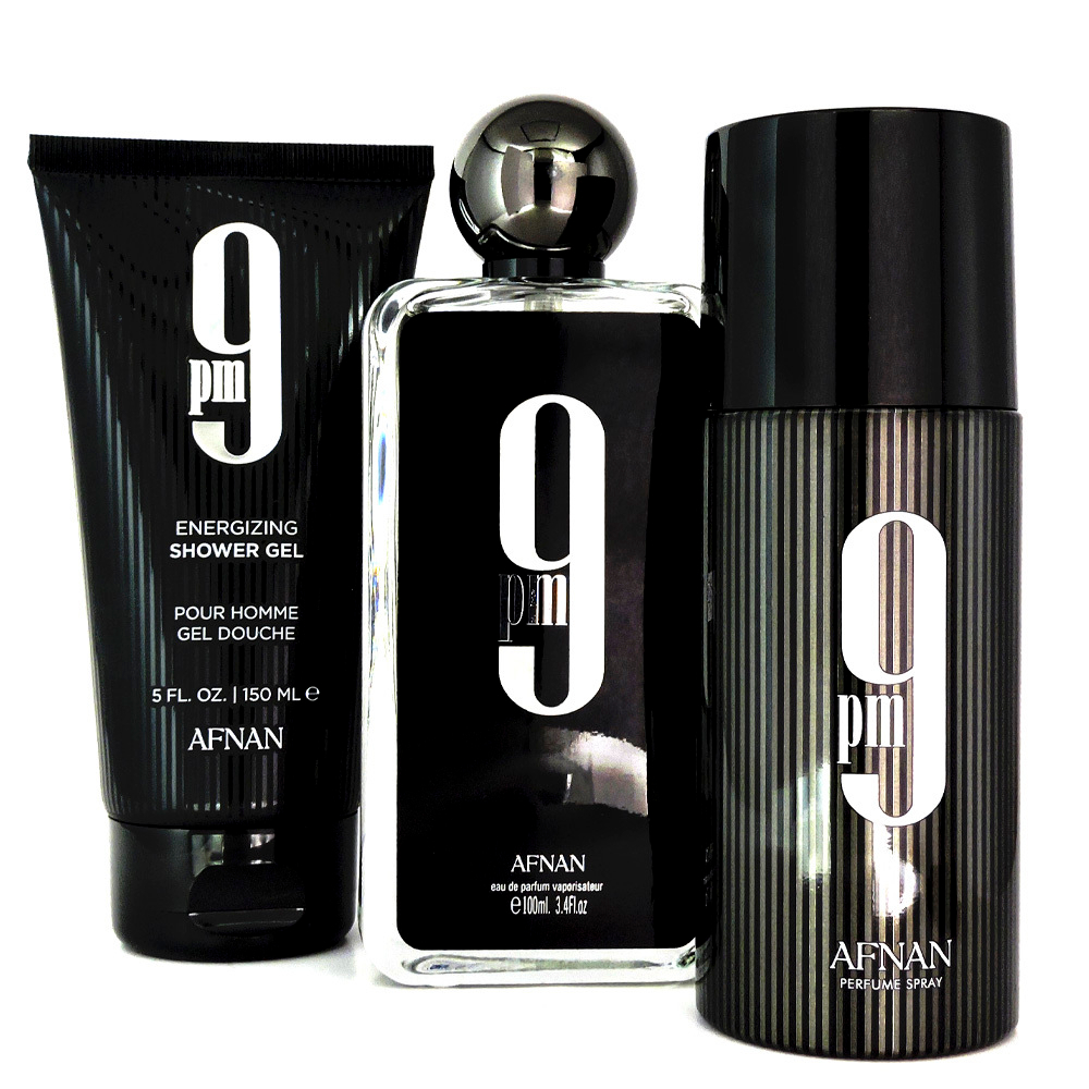 Afnan 9PM набор (edp 100 + sh/g 150 + deo 150) — парфюмерный подарочный набор для мужчин.