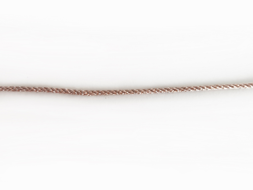 Шнур декоративный синтетический с люрексом 1,5мм розовое золото