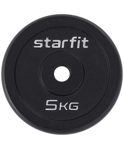 Диск чугунный STARFIT BB-204 d=26 мм, черный, 5 кг