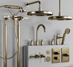 Cмеситель для раковины Gessi Venti20, с зонтичным изливом, донный клапан, цвет Brass PVD